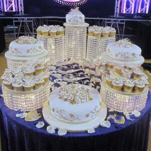 Crystal Flower Stand Wedding Centerpiece Artificial Flower Ball Stand Cake Stand Centerpieces for Wedding Table Decoration
