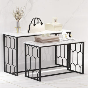 Best Quality Clothing Store Nesting Table Metal Shoes Display Table Handbag Storage Rack Boutique Shop Bag Showcase Nest Table