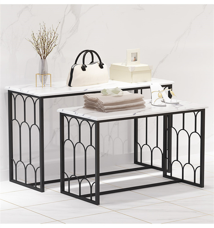 Best Quality Clothing Store Nesting Table Metal Shoes Display Table Handbag Storage Rack Boutique Shop Bag Showcase Nest Table