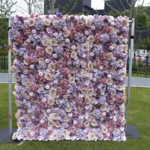 Hot Sale 3d Flower Wall Wedding Event Floral Backdrop Artificial Rose Flower Wall Panel For Garden Wedding Home Party Decoration