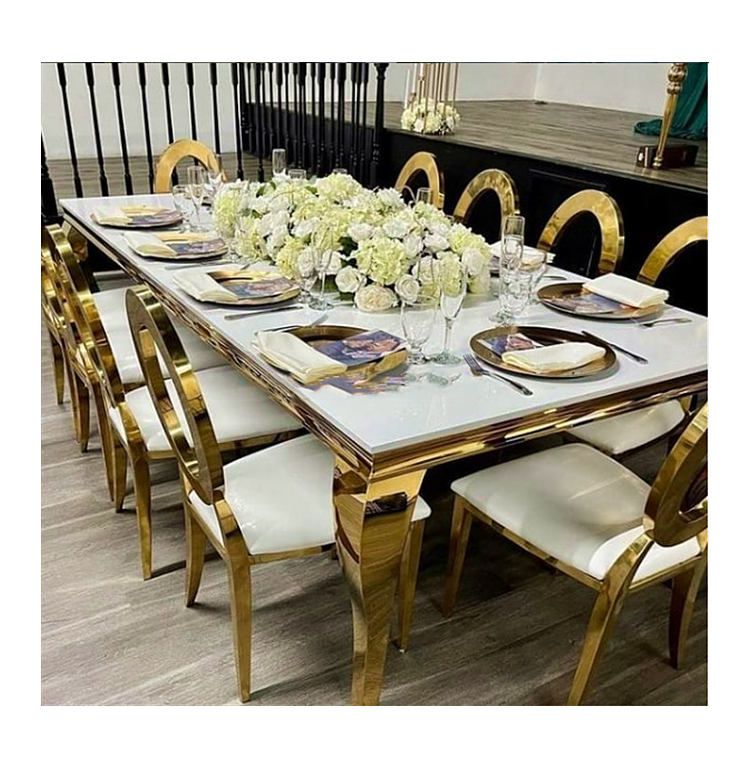 Home Kitchen Dinning Room 4/6/8 Seater metal dinning table set modern marble dinner table and chairs set dining room furniture