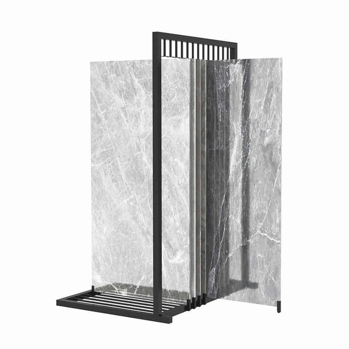 Customized  push pull display marble  sliding large format tile display stand ceramicquartz tile display rack - Image 4