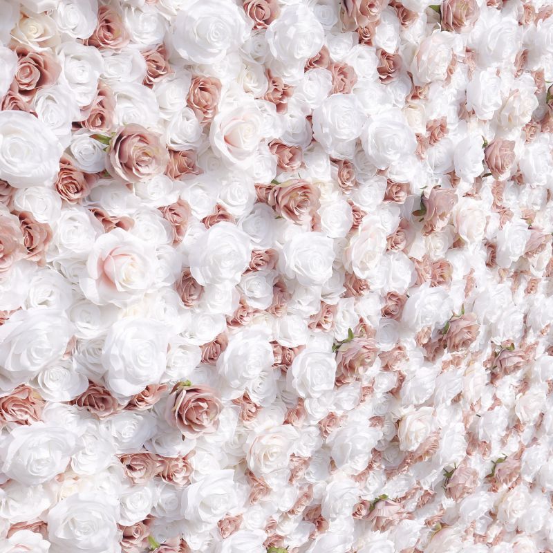 Custom 3D 5D Flower Wall Backdrop 8ftx8ft Event Wedding Decorative Artificial Silk Rose Floral Panel Roll Up Flower Wall Curtain - Image 5