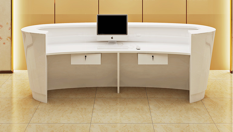 Best Selling Custom Size Hotel Office Reception Desk Beauty Salon Small Reception Table Nail Salon Circular Reception Counter - Image 5
