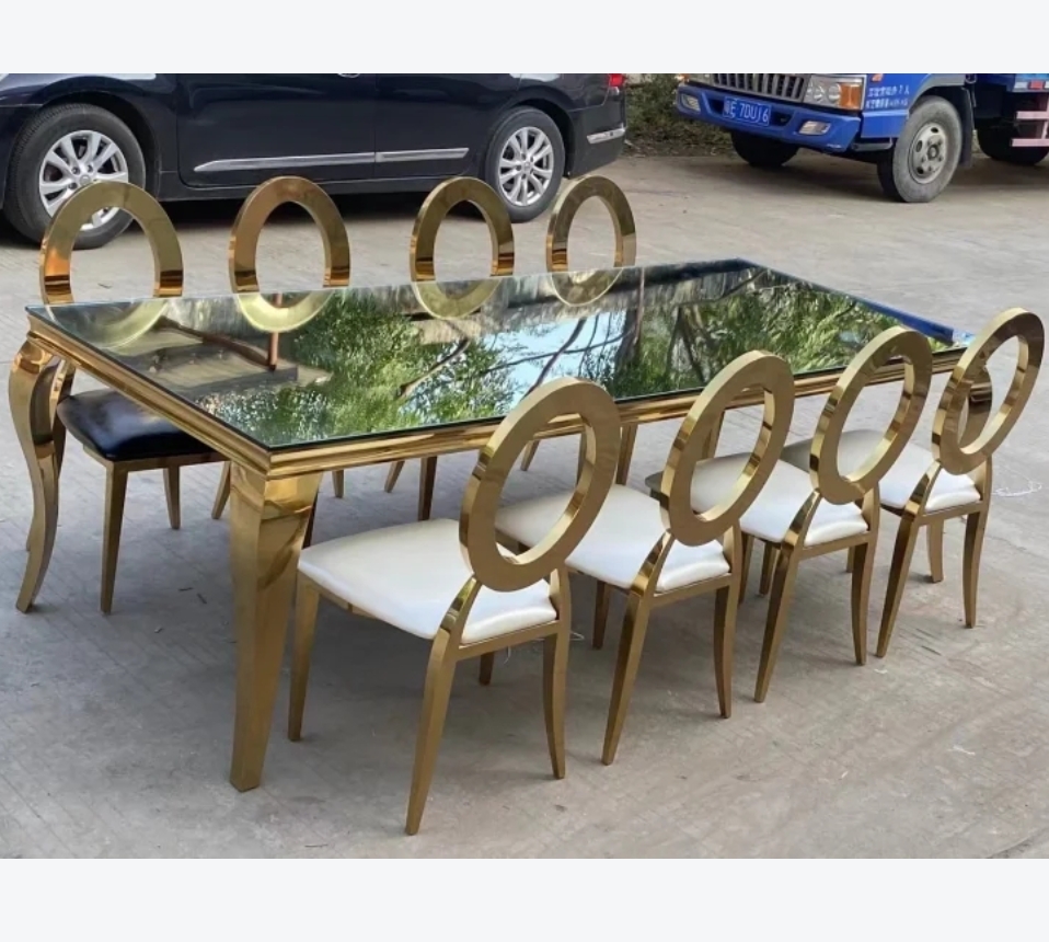 Home Kitchen Dinning Room 4/6/8 Seater metal dinning table set modern marble dinner table and chairs set dining room furniture - Image 3