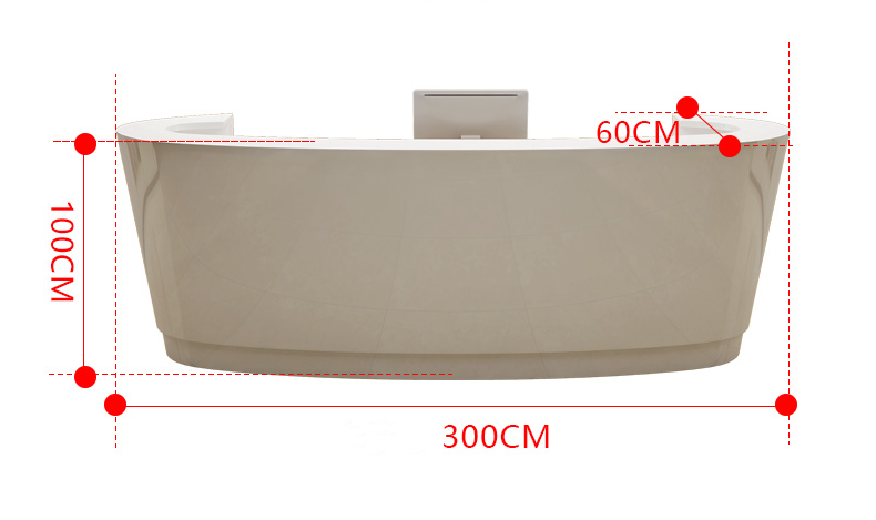 Best Selling Custom Size Hotel Office Reception Desk Beauty Salon Small Reception Table Nail Salon Circular Reception Counter - Image 6
