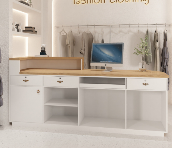 High Quality Office Hotel Reception Desk Beauty Salon Front Desk Boutique Clothing Shop Reception Counter and Checkout Counter - Image 4