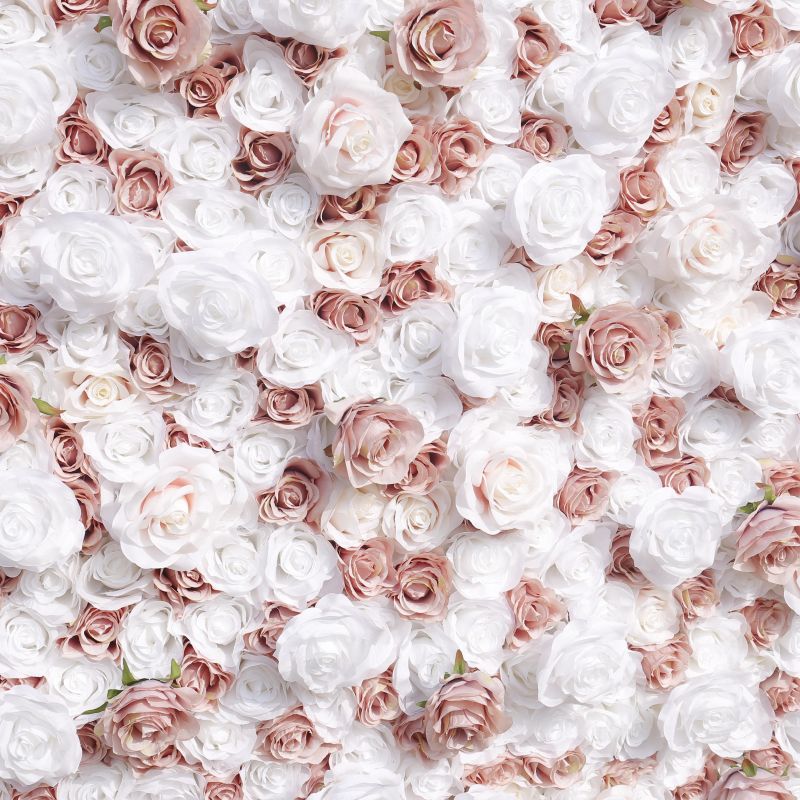Custom 3D 5D Flower Wall Backdrop 8ftx8ft Event Wedding Decorative Artificial Silk Rose Floral Panel Roll Up Flower Wall Curtain - Image 6