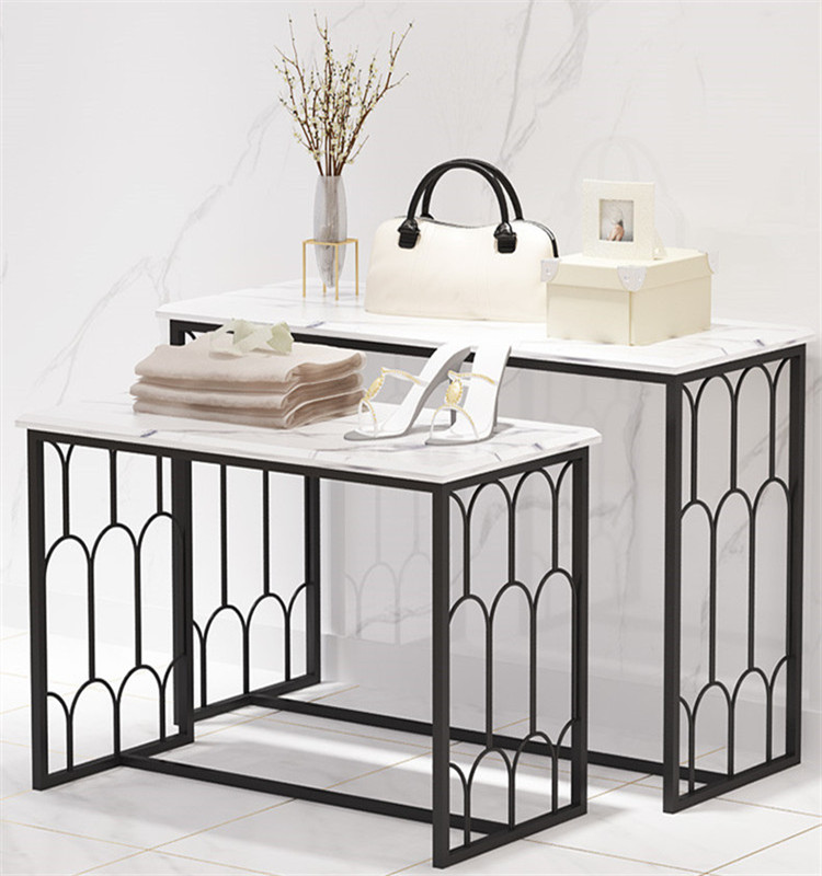Best Quality Clothing Store Nesting Table Metal Shoes Display Table Handbag Storage Rack Boutique Shop Bag Showcase Nest Table - Image 2