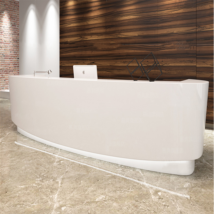 Best Selling Custom Size Hotel Office Reception Desk Beauty Salon Small Reception Table Nail Salon Circular Reception Counter - Image 4