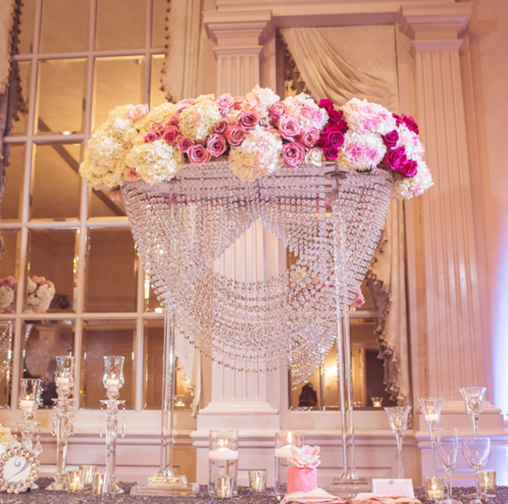 Crystal Flower Stand Wedding Centerpiece Artificial Flower Ball Stand Cake Stand Centerpieces for Wedding Table Decoration - Image 2