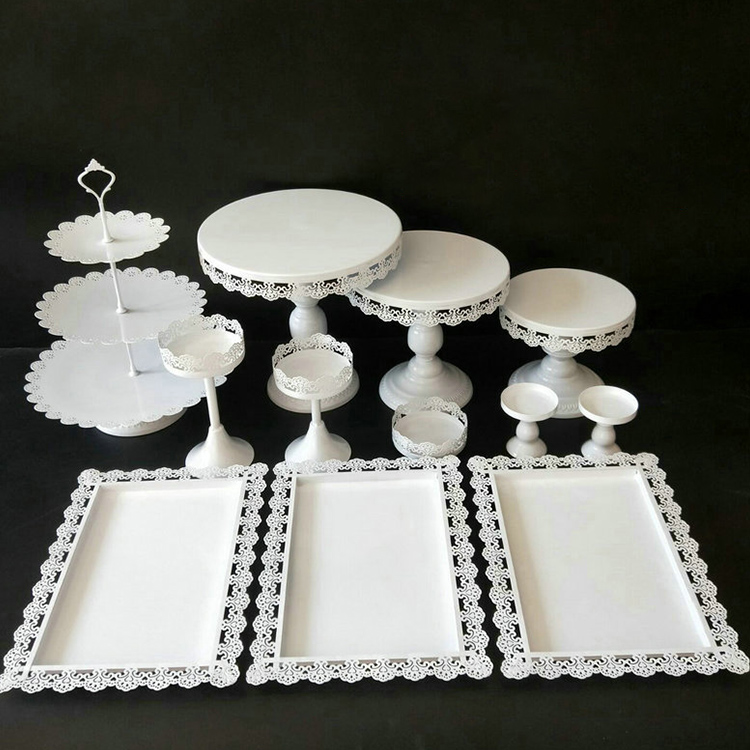 Wedding Party Luxury Sweet Decor Metal Tier Cake Tray Stand Dessert Cake Stand Dessert Cupcake Display Pedestal Stand Set - Image 3