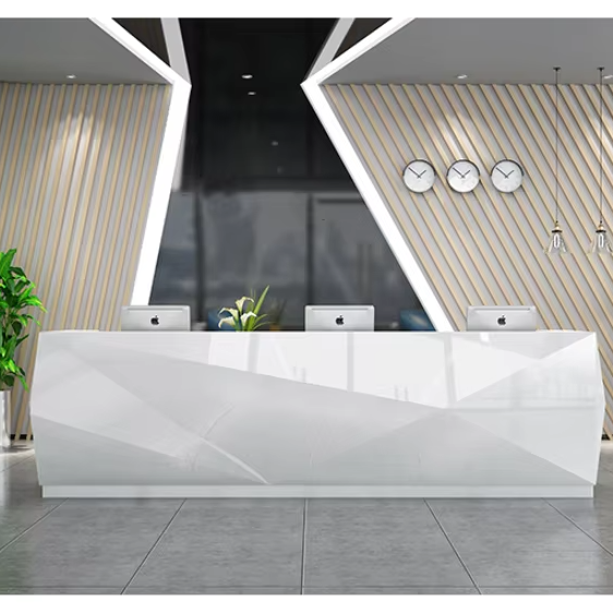 Modern High Quality Hotel Office Front Desk Counter Cashier Desk Store Boutique White Checkout Counters Reception Desks for Sale