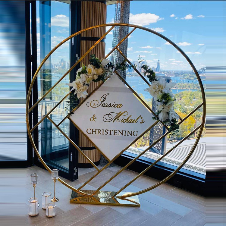 Wedding Decoration Gold Round Backdrop gold stainless steel metal Circle wedding backdrop flower stand for display event party - Image 6