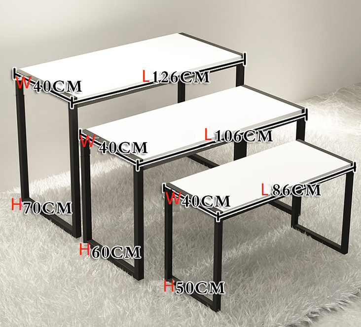 Boutique Gold Clothing Wall Rack Nesting Table Clothing Store Display Stand Middle Island Table Shoes Bag Window Display Table - Image 5