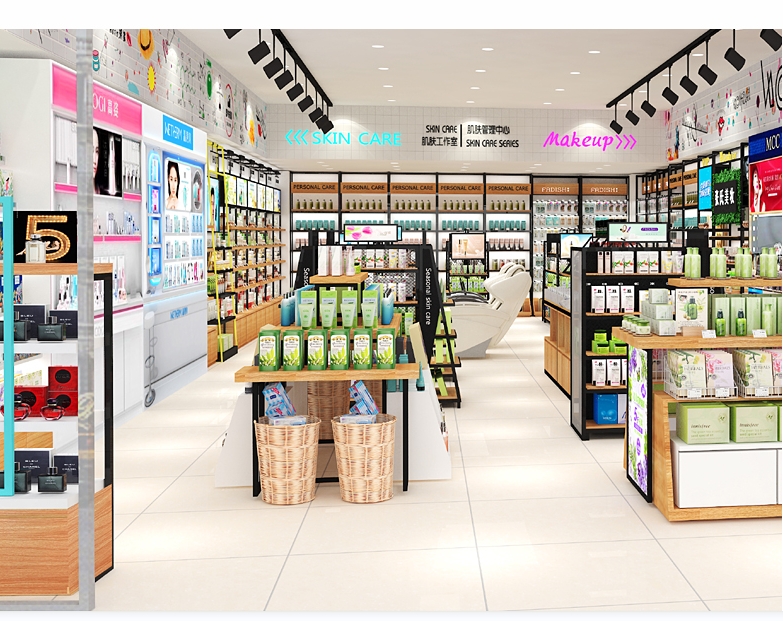 OEM Skincare Display Cabinet Decoration Wholesale Custom Cosmetic Furniture Cosmetics Shop Interior Design Ideas - Image 2