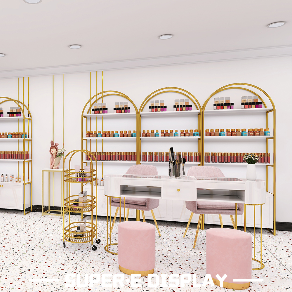 New Invention Beauty Shop Furniture Nail Counter Manicure Tables Modern Hairdressing Store Station Spa Store Design for Sale - Image 6