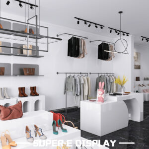 Boutique Interior Store Design Bag Handbag Display Furniture Shoe Shelf Stand Display Wall Mounted Shoe Rack For Shoe Handbag
