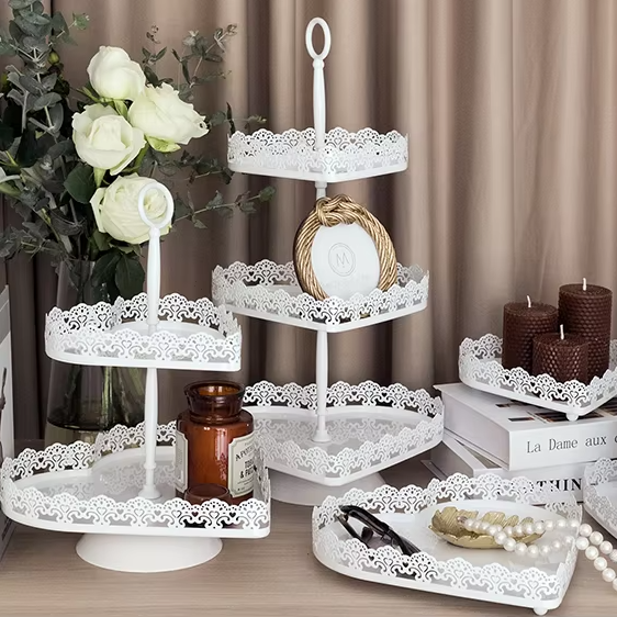Wedding Party Luxury Sweet Decor Metal Tier Cake Tray Stand Dessert Cake Stand Dessert Cupcake Display Pedestal Stand Set