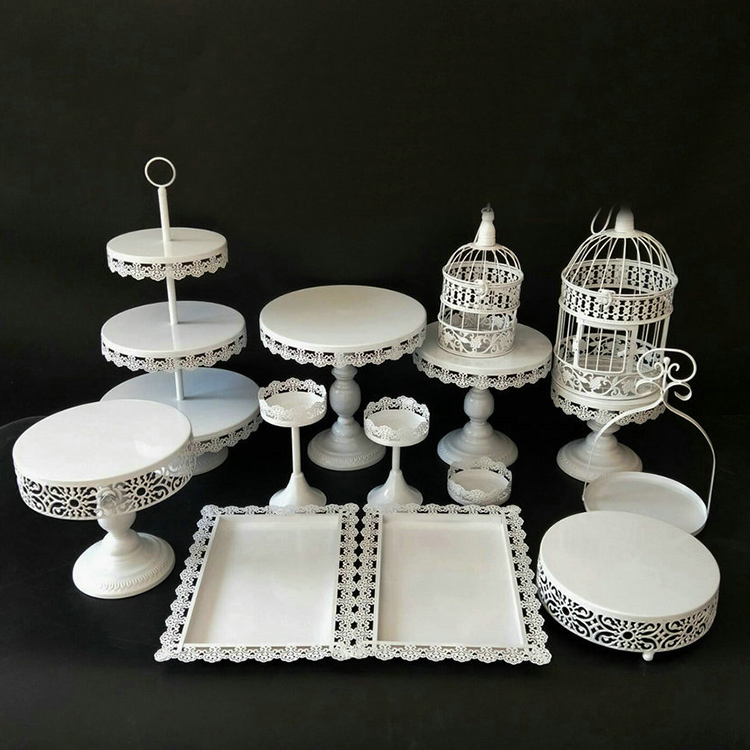 Wedding Party Luxury Sweet Decor Metal Tier Cake Tray Stand Dessert Cake Stand Dessert Cupcake Display Pedestal Stand Set - Image 6
