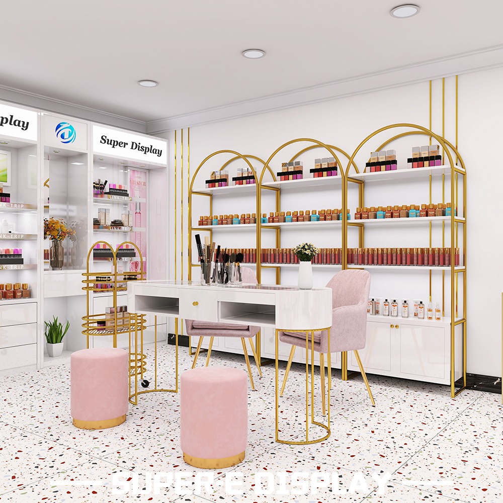 New Invention Beauty Shop Furniture Nail Counter Manicure Tables Modern Hairdressing Store Station Spa Store Design for Sale - Image 3