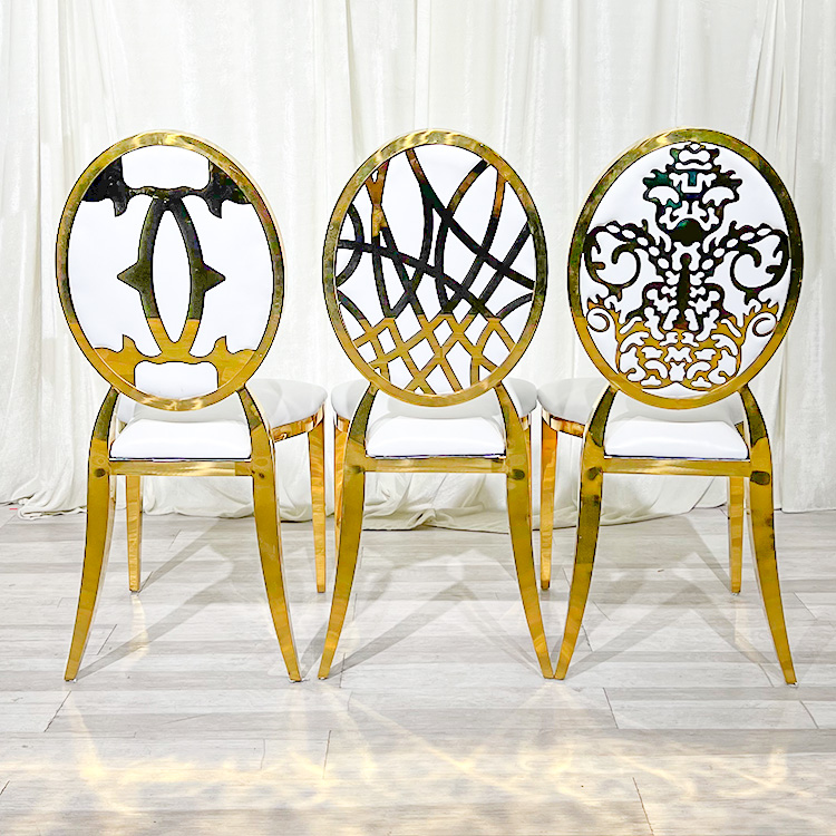 Luxury Modern Aluminum Banquet Gold White Metal Party Dining Chairs And Tables For Events Wedding