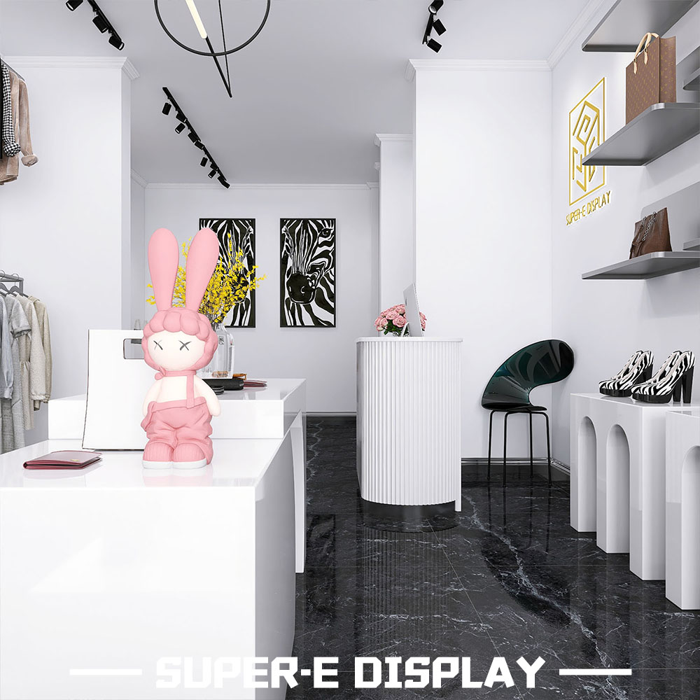 Boutique Interior Store Design Bag Handbag Display Furniture Shoe Shelf Stand Display Wall Mounted Shoe Rack For Shoe Handbag - Image 6