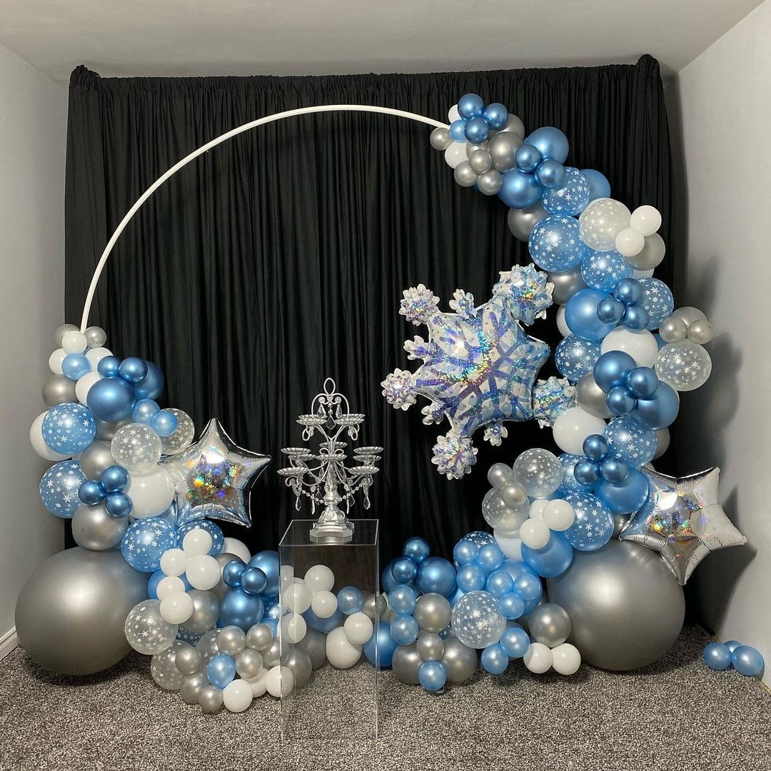 Wedding Party Decorations Props Arch Backdrop Stand Round Circle Gold Frame Grid Event Background Decor with Balloon and Flowers