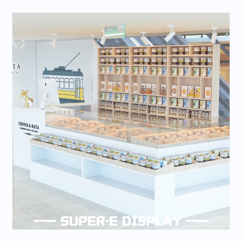 Customized Modern Sweet Food Display Mall Kiosk Stand Candy Shop Interior Design Bakery Cookie Food Store Design - Image 2