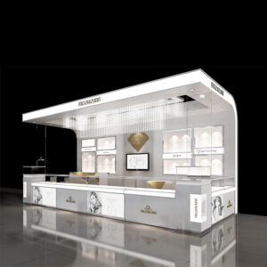 Custom Small Jewelry Showcase Display Shop Jewelry Kiosk For Mall