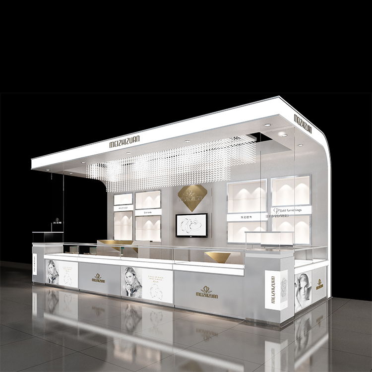 Custom Small Jewelry Showcase Display Shop Jewelry Kiosk For Mall