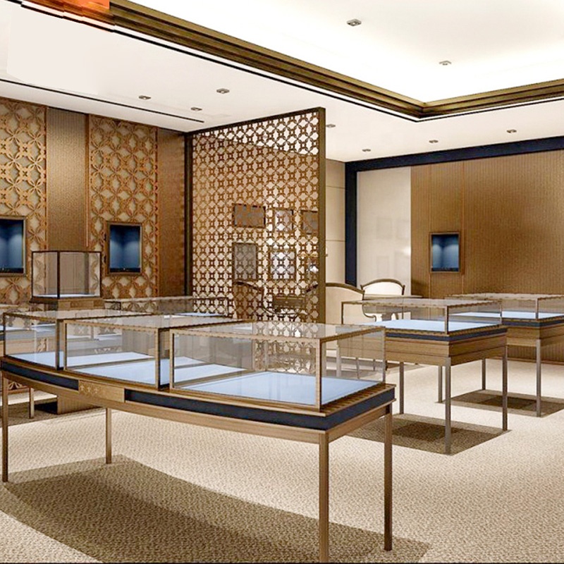 Jewelry interior display showcase design, jewellery shop interior decoration wholesale, shop design jewel showroom