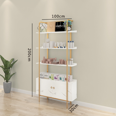 Wholesale Modern Store Cosmetic Retail Display Shelf LED Lights Cosmetic Display Stand With Cabinet - Image 5