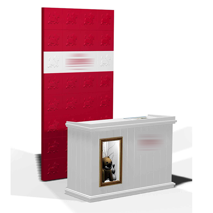 hot selling company cash register, minimalist hotel small bar counter, small front desk reception desk with backdrop for sales