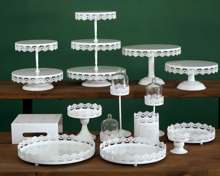 Wedding Party Luxury Sweet Decor Metal Tier Cake Tray Stand Dessert Cake Stand Dessert Cupcake Display Pedestal Stand Set - Image 2