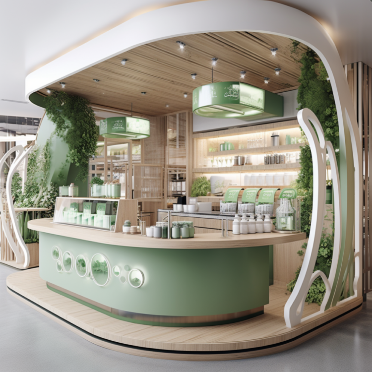 Milk Tea Kiosk Design Cute Drink Kiosk Design Counter Table Display Bubble Tea Cabinet Milk Tea Shop Coffee Store Design
