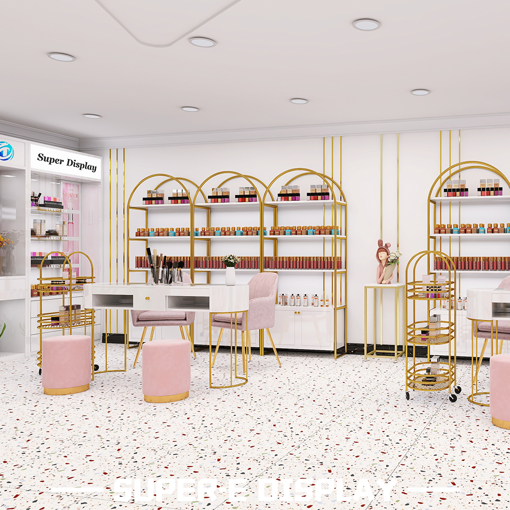 New Invention Beauty Shop Furniture Nail Counter Manicure Tables Modern Hairdressing Store Station Spa Store Design for Sale - Image 5