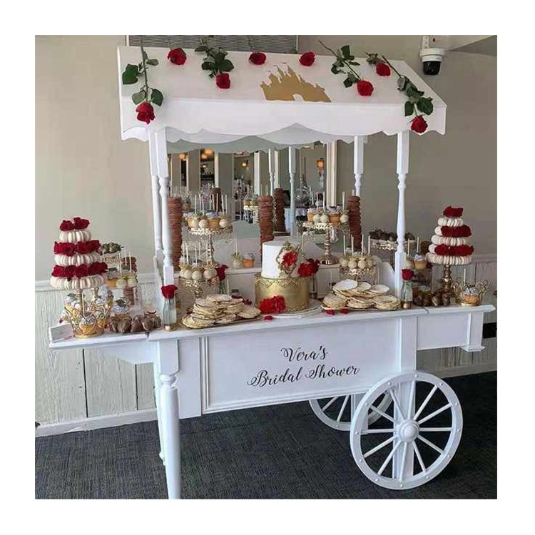 Hot Sale Cake Dessert Table Wooden Candy Cart for Wedding Party Decorations - Image 3