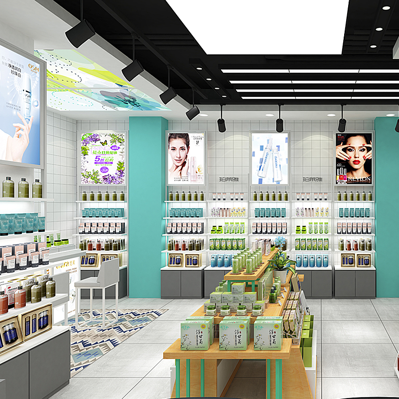Custom Cosmetic Retail Interior Store Furniture Design Perfume Skincare Display Shelves Makeup Cosmetic Shop Display Racks Ideas - Image 5