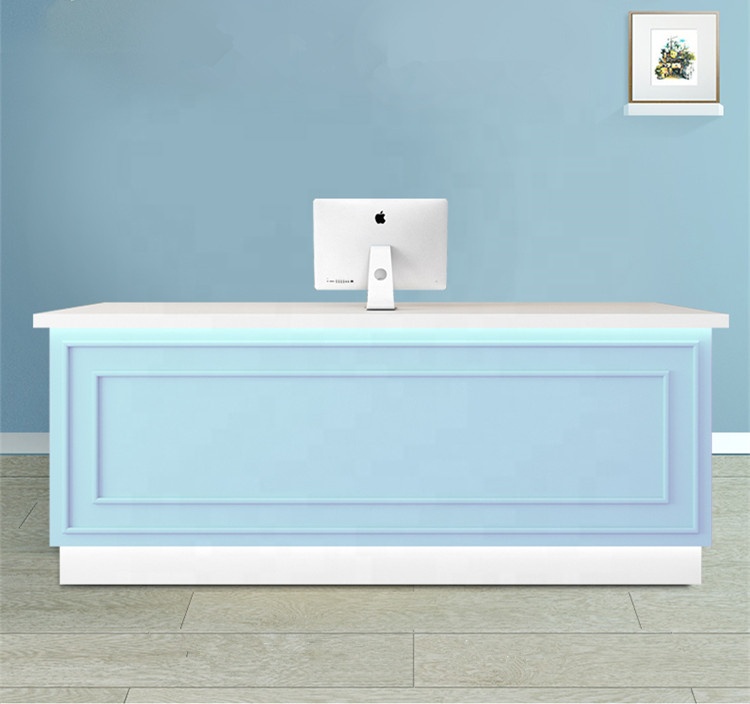 Cheap Price Modern White Spa Used Reception Table Beauty Salon Small Front Desk - Image 3