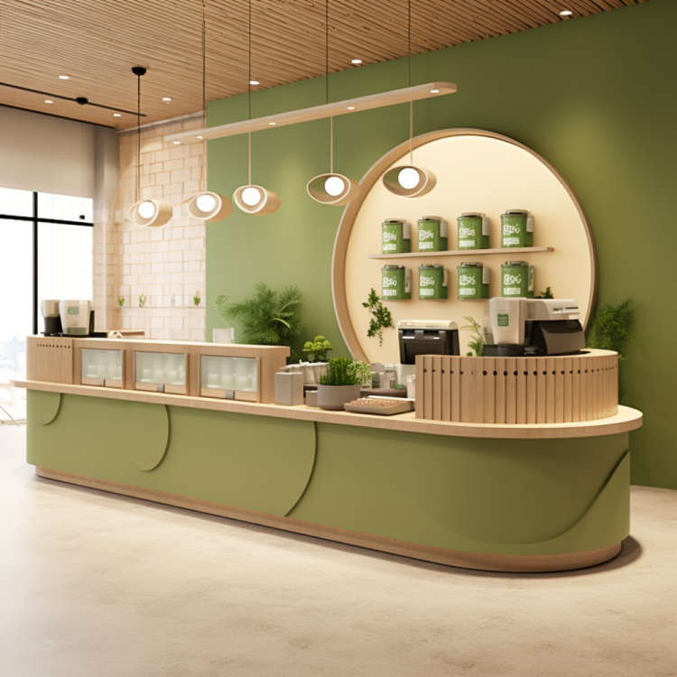 Modern Bubble Tea Coffee Shop Interior Decoration Tailor Design Custom Retail Milk Tea Stores Display Wooden Fixtures Wholesale - Image 5