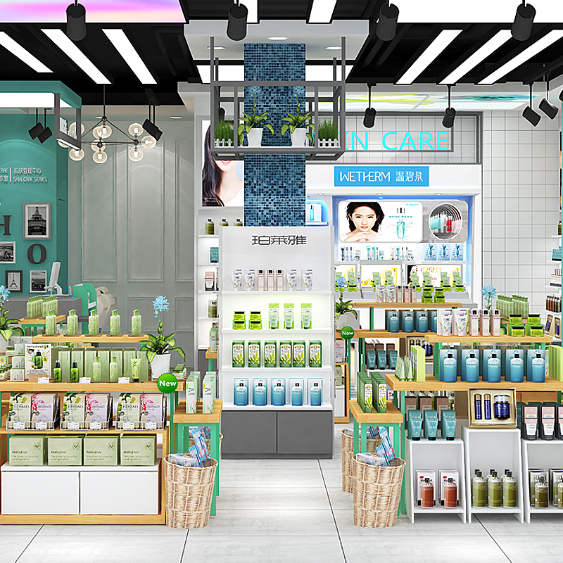 Custom Cosmetic Retail Interior Store Furniture Design Perfume Skincare Display Shelves Makeup Cosmetic Shop Display Racks Ideas - Image 4