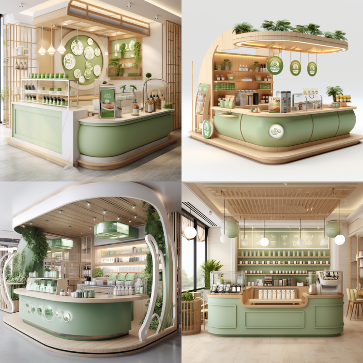 Modern Bubble Tea Coffee Shop Interior Decoration Tailor Design Custom Retail Milk Tea Stores Display Wooden Fixtures Wholesale - Image 2