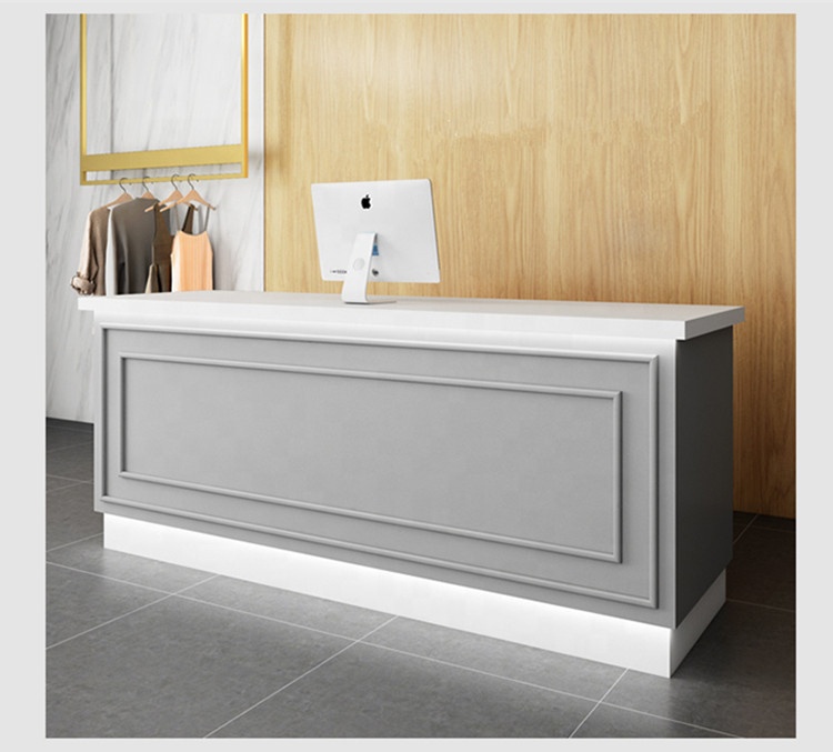Cheap Price Modern White Spa Used Reception Table Beauty Salon Small Front Desk - Image 5