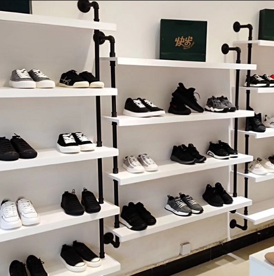 customized popular shop shoes display wall commercial shoes display shelves