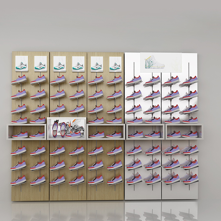 Decorative Wall Shelf Shoes Display Props Metal Slatwall Shoe Display Shelf - Image 2