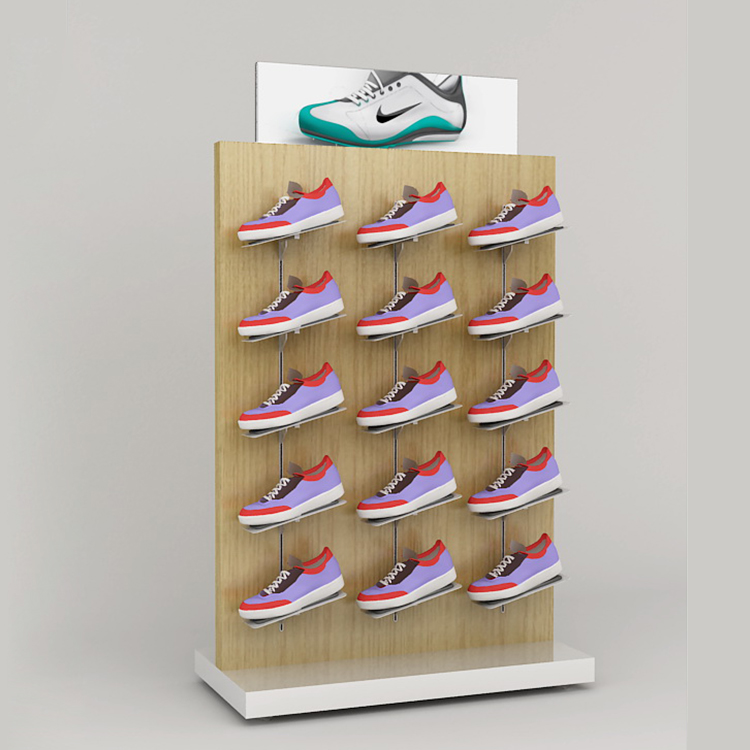Decorative Wall Shelf Shoes Display Props Metal Slatwall Shoe Display Shelf - Image 4