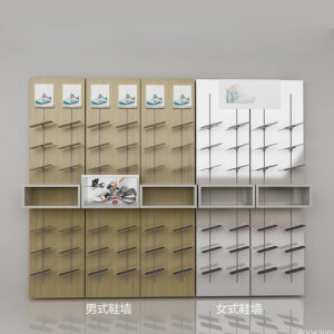 Decorative Wall Shelf Shoes Display Props Metal Slatwall Shoe Display Shelf