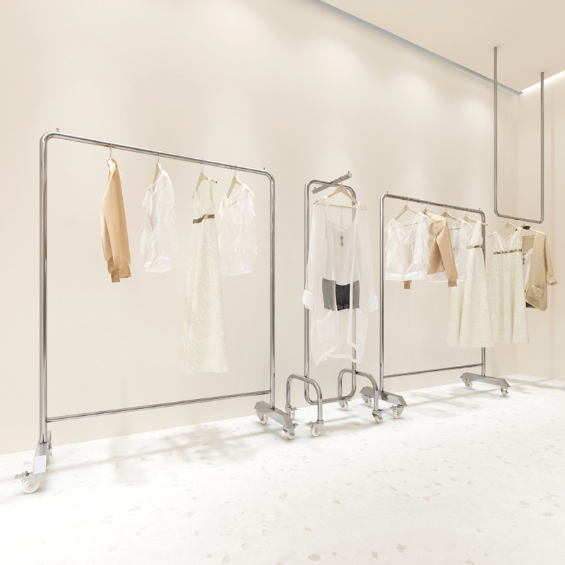 Gold Garment Clothing Store Furniture Design Retail Store Gold Metal Display Racks Shelf Clothes Display Rack Stand For Shop - Image 2