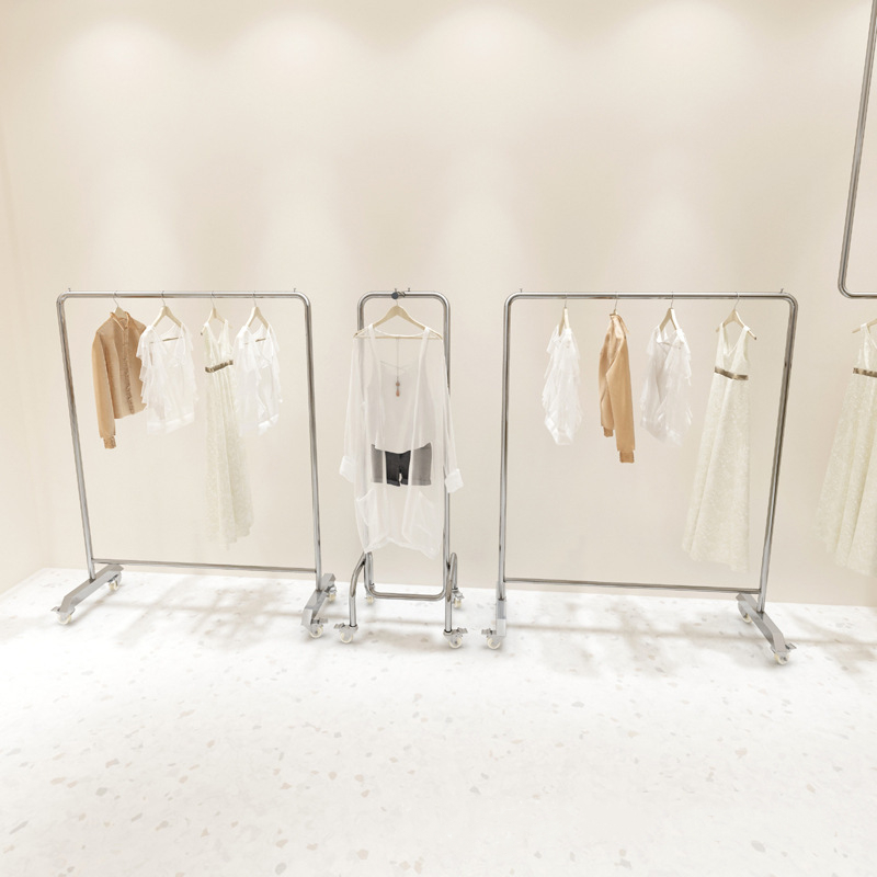 Gold Garment Clothing Store Furniture Design Retail Store Gold Metal Display Racks Shelf Clothes Display Rack Stand For Shop - Image 3